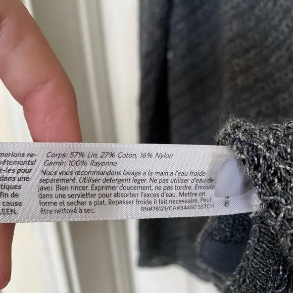 EILEEN FISHER Cropped Jacquard Zip-Front Jacket Cardigan Gray Size Medium - Picture 6 of 7